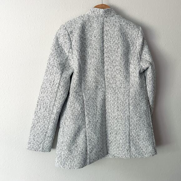 VICI Tayshia Pocketed Pale Gray Herringbone Open Front Jacket Women’s Size Small - Picture 11 of 14